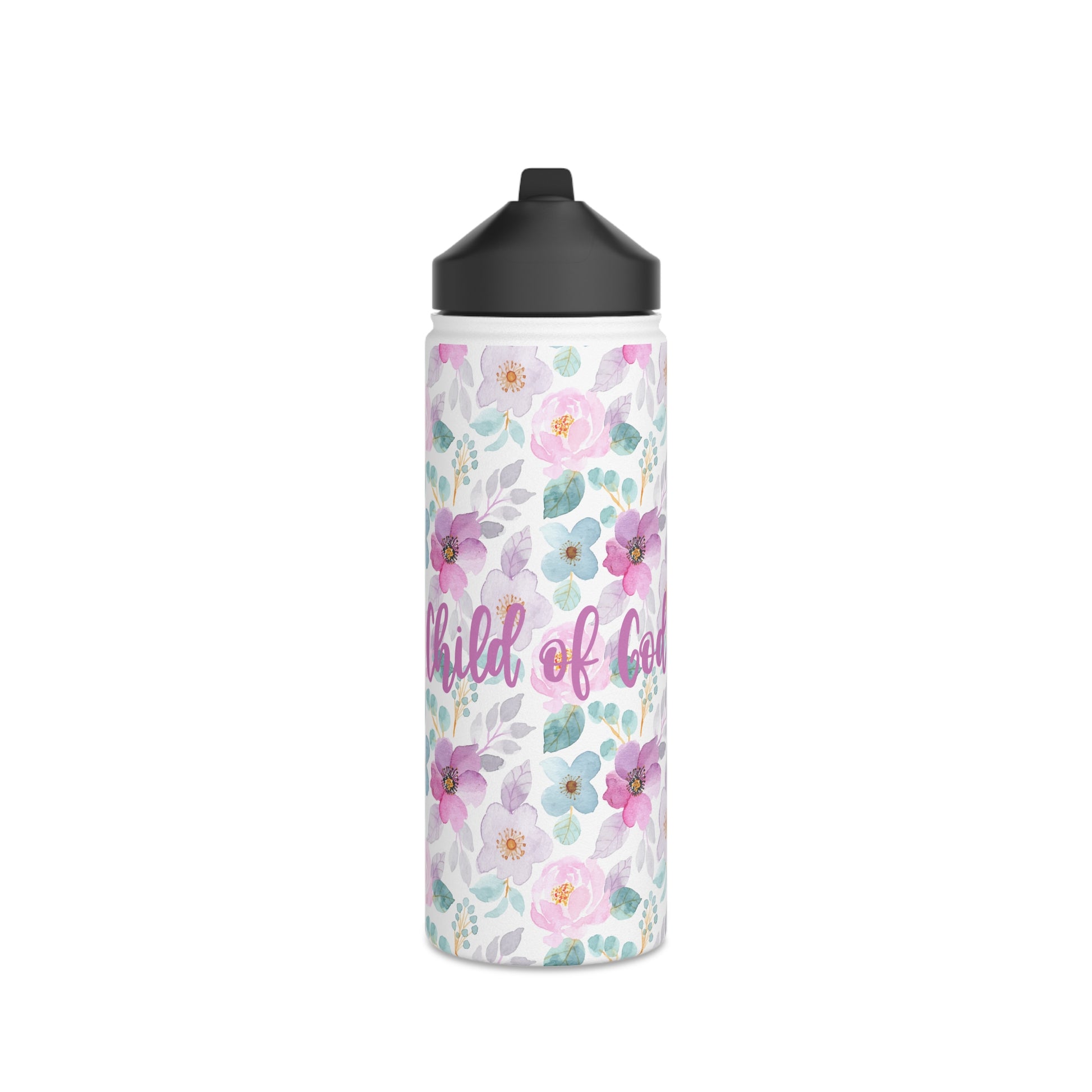 Floral Child of God Stainless Steel Water Bottle - Friends of the Faith