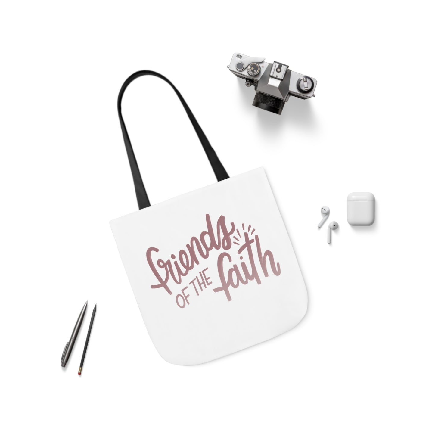 Pink and White Friends of the Faith Tote Bag - Friends of the Faith
