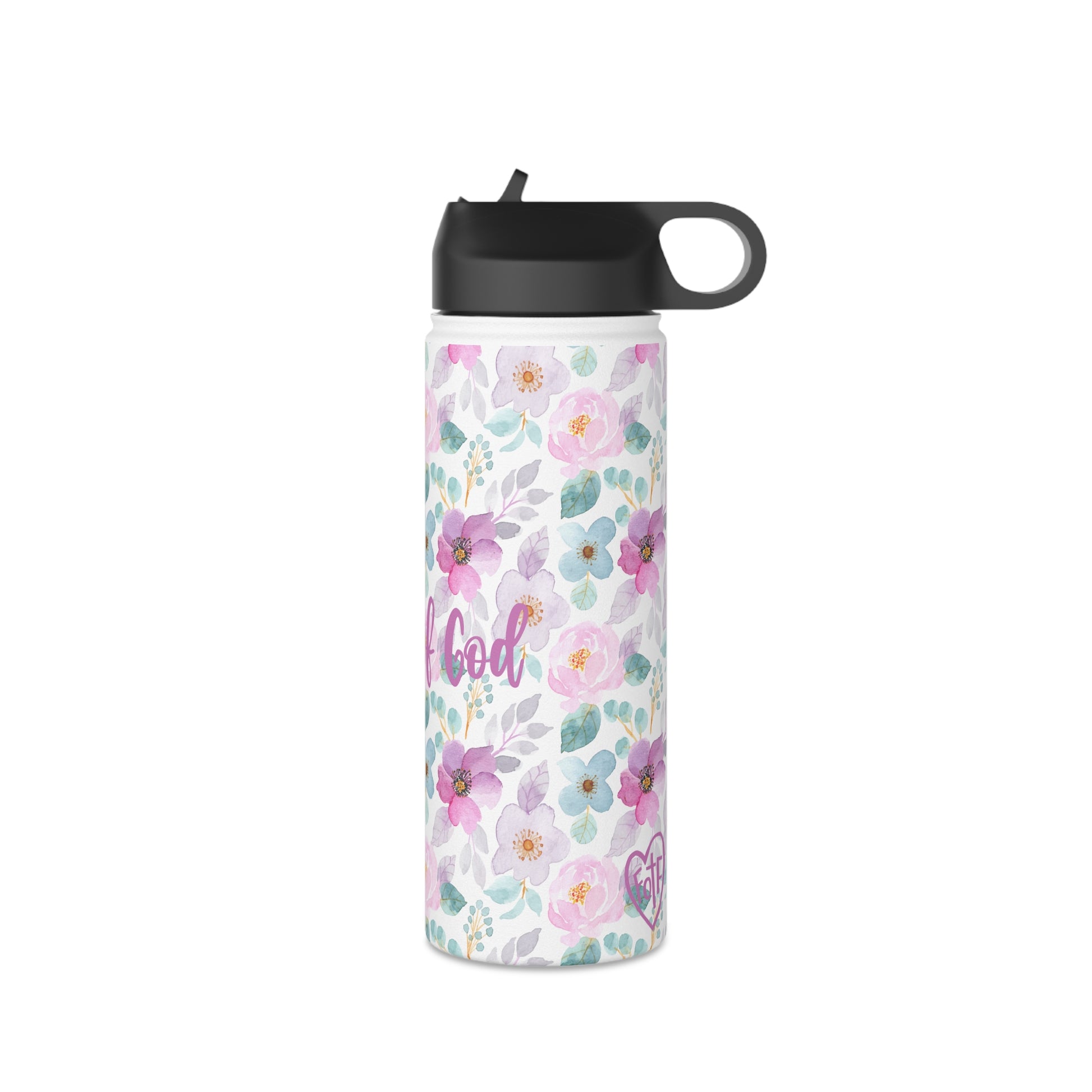 Floral Child of God Stainless Steel Water Bottle - Friends of the Faith