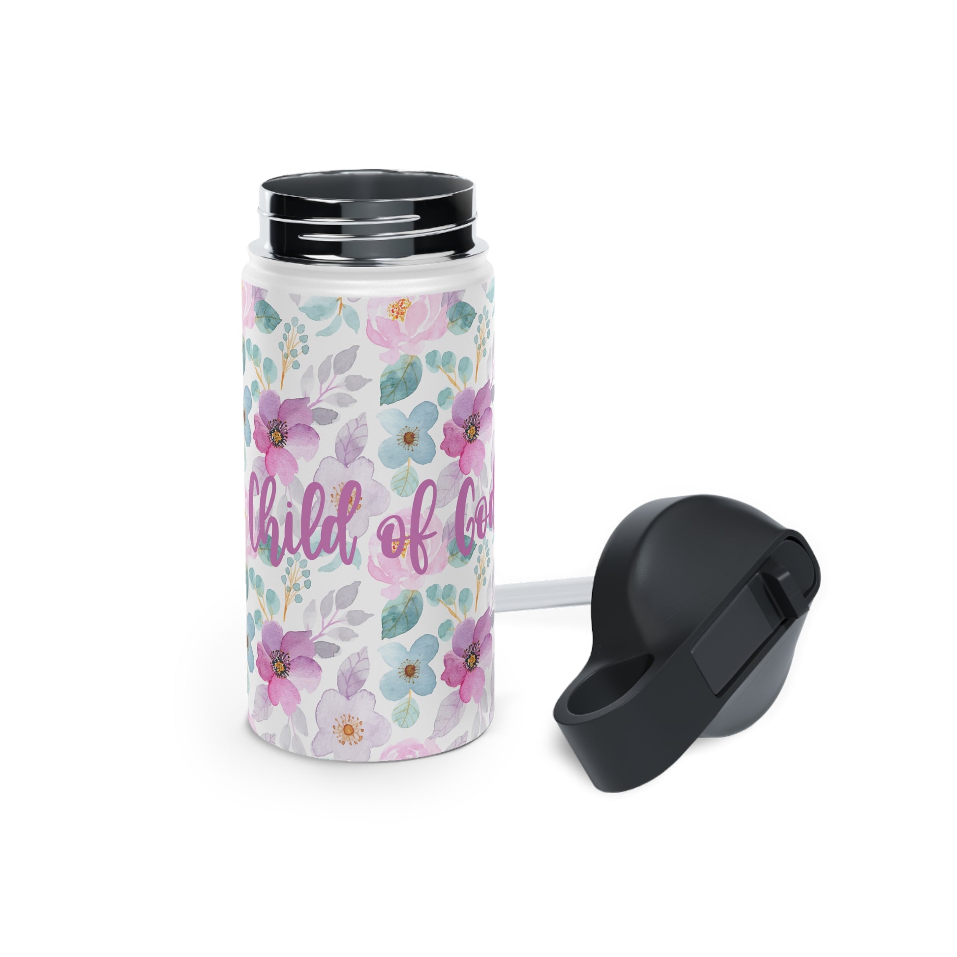 Floral Child of God Stainless Steel Water Bottle - Friends of the Faith