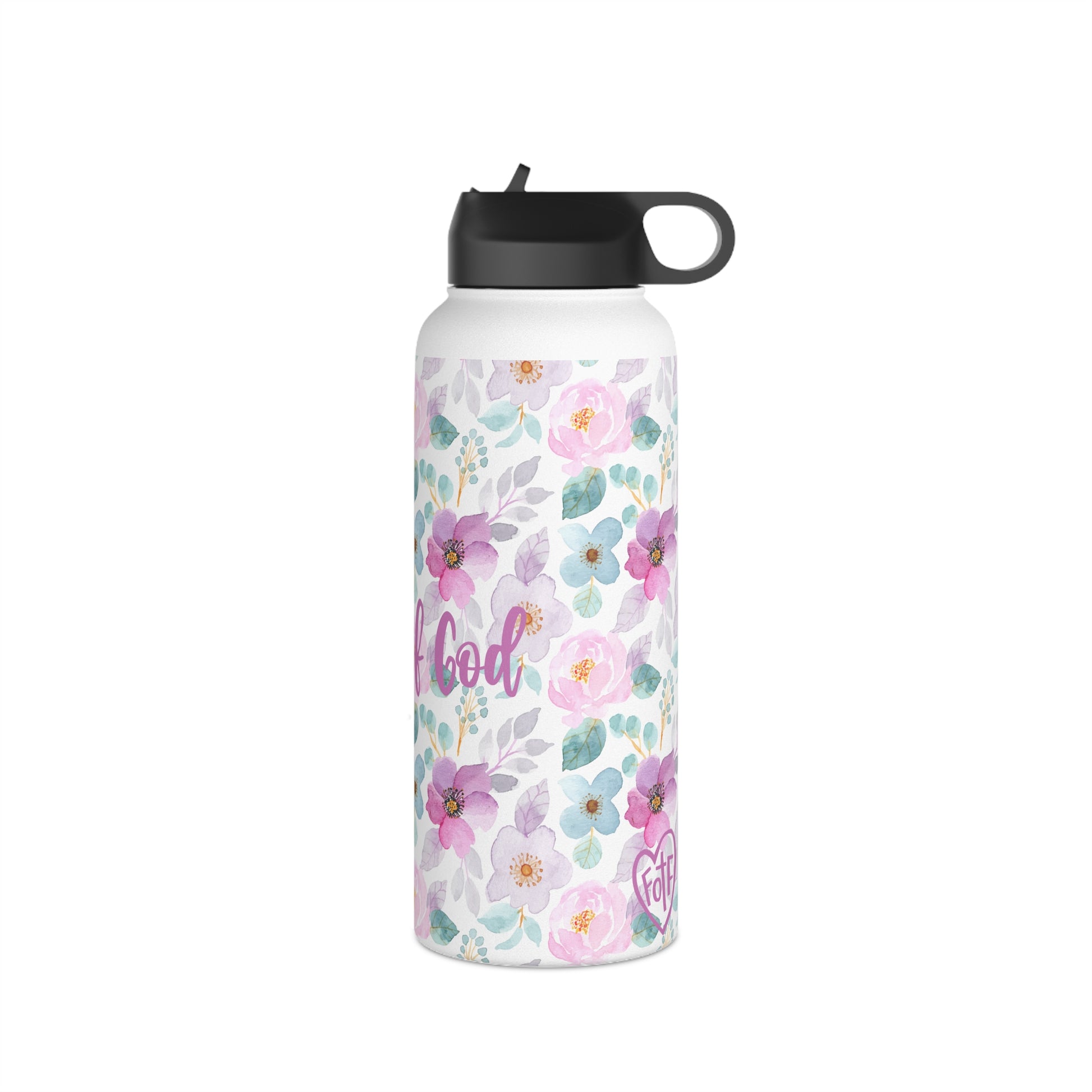 Floral Child of God Stainless Steel Water Bottle - Friends of the Faith