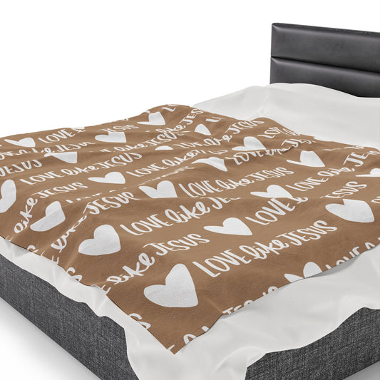 Love Like Jesus Beige Blanket - Friends of the Faith