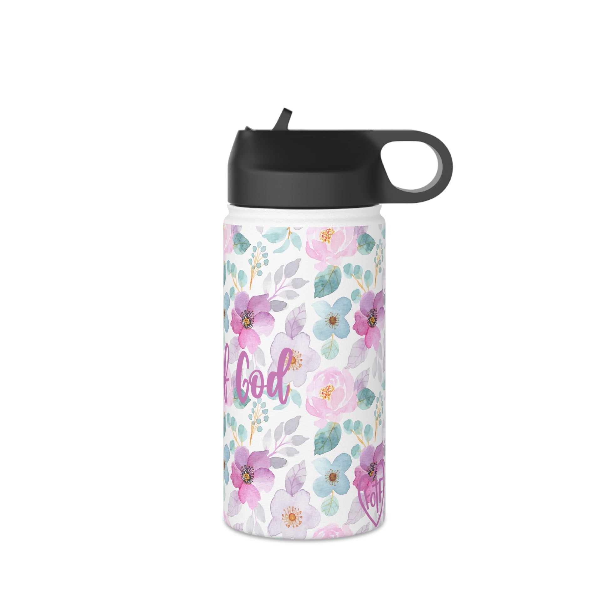 Floral Child of God Stainless Steel Water Bottle - Friends of the Faith