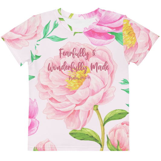 Fearfully & Wonderfully Made Floral Kid’s T-Shirt - Friends of the Faith