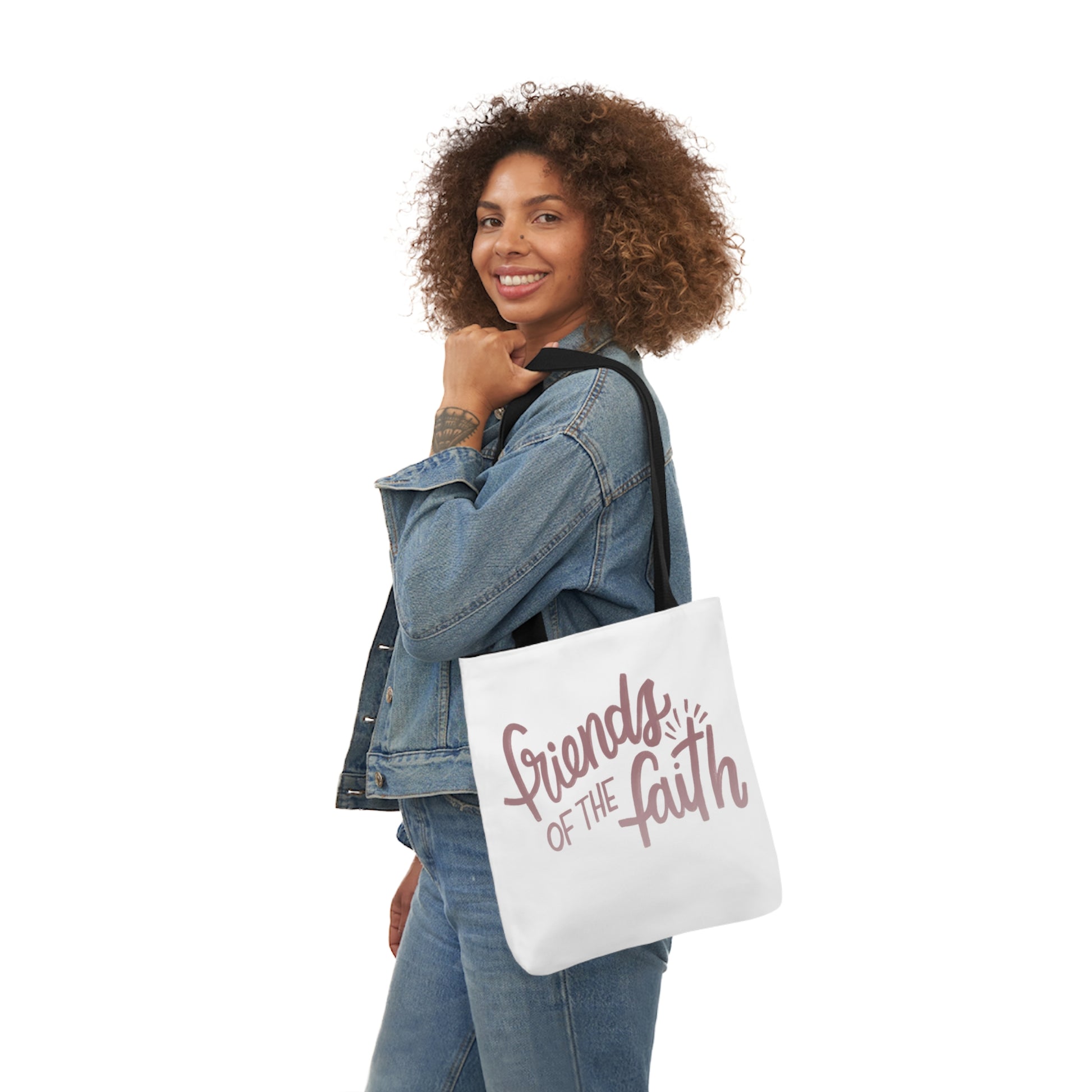 Pink and White Friends of the Faith Tote Bag - Friends of the Faith