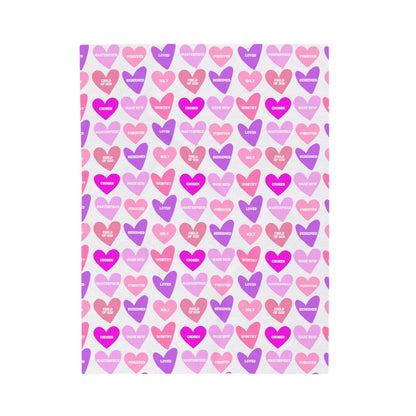 Valentine Hearts Plush Blanket