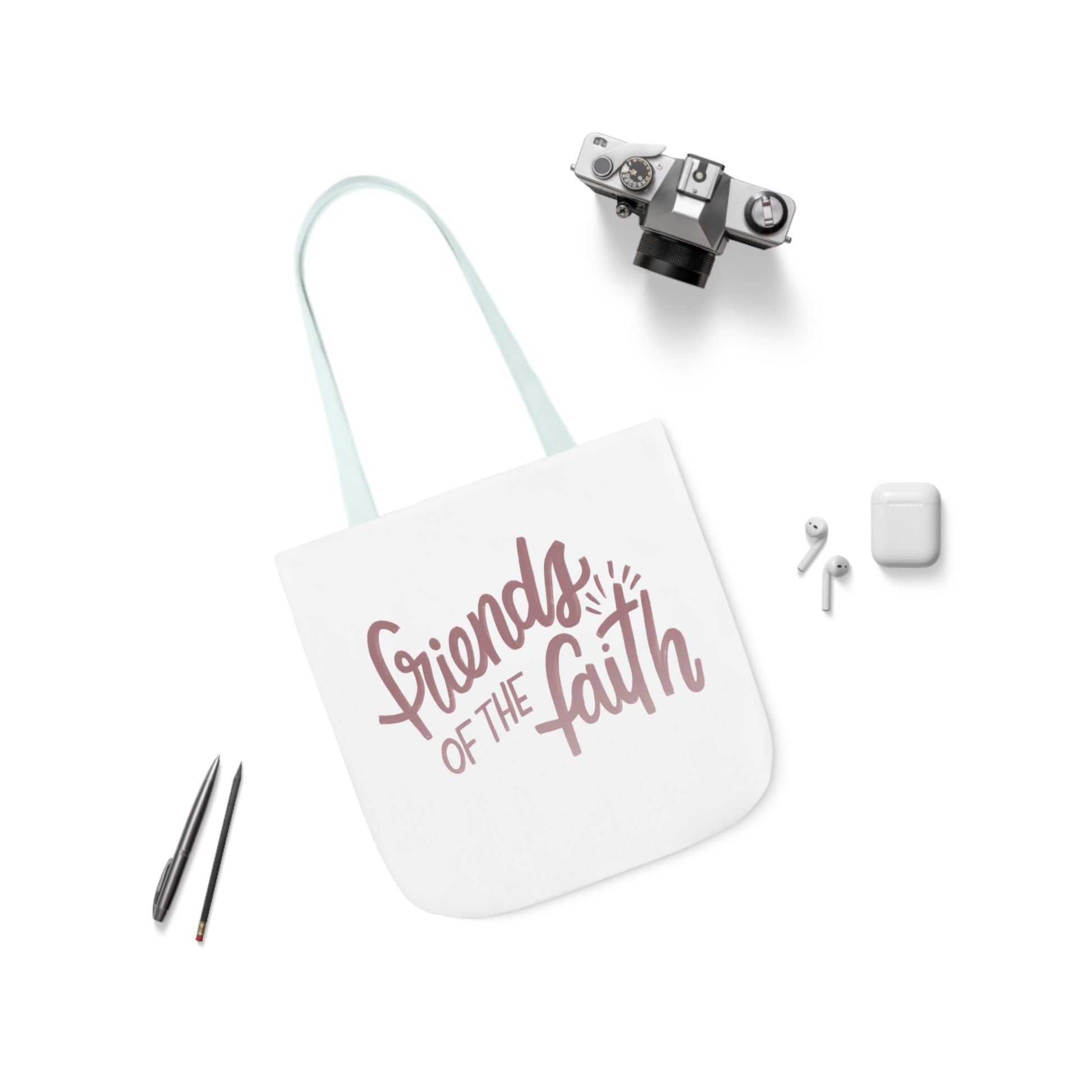 Pink and White Friends of the Faith Tote Bag - Friends of the Faith