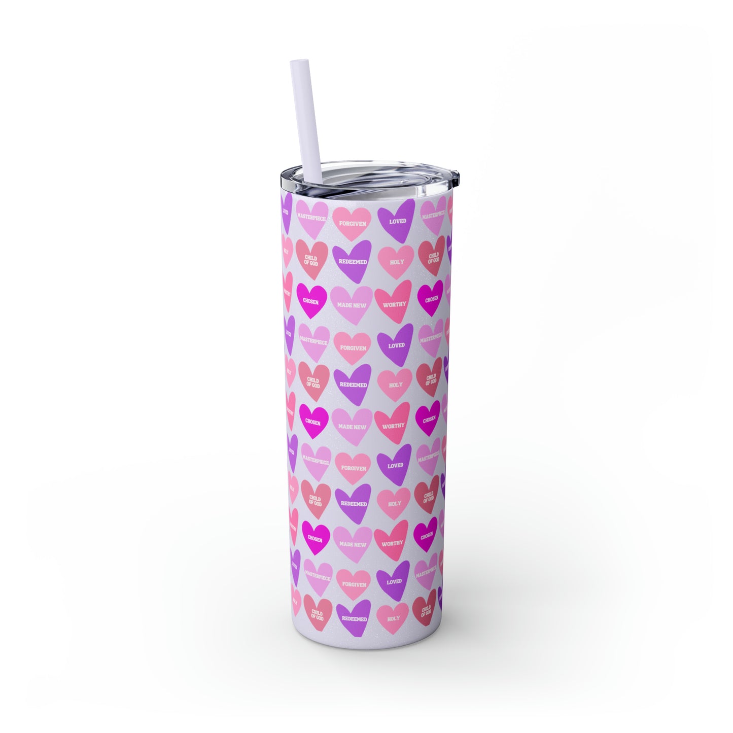 Valentine's Hearts Tumbler with Straw, 20oz - Friends of the Faith