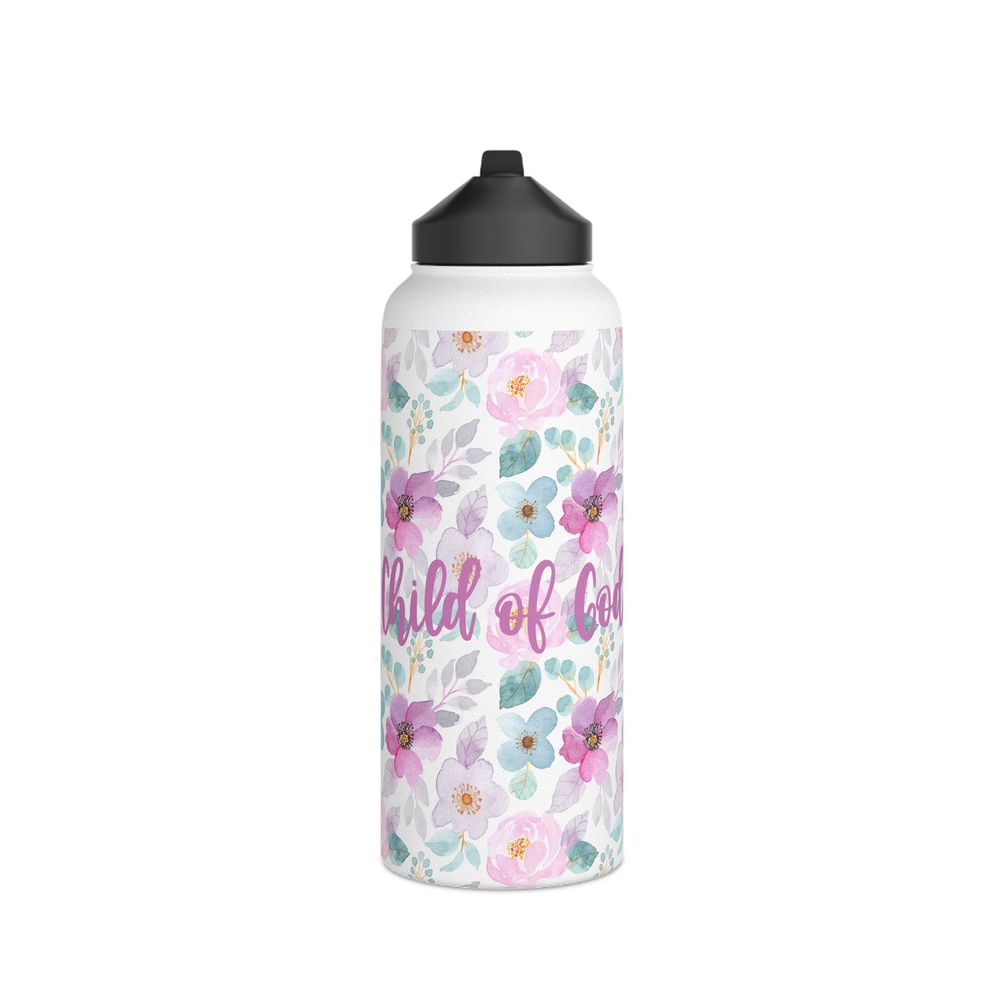 Floral Child of God Stainless Steel Water Bottle - Friends of the Faith